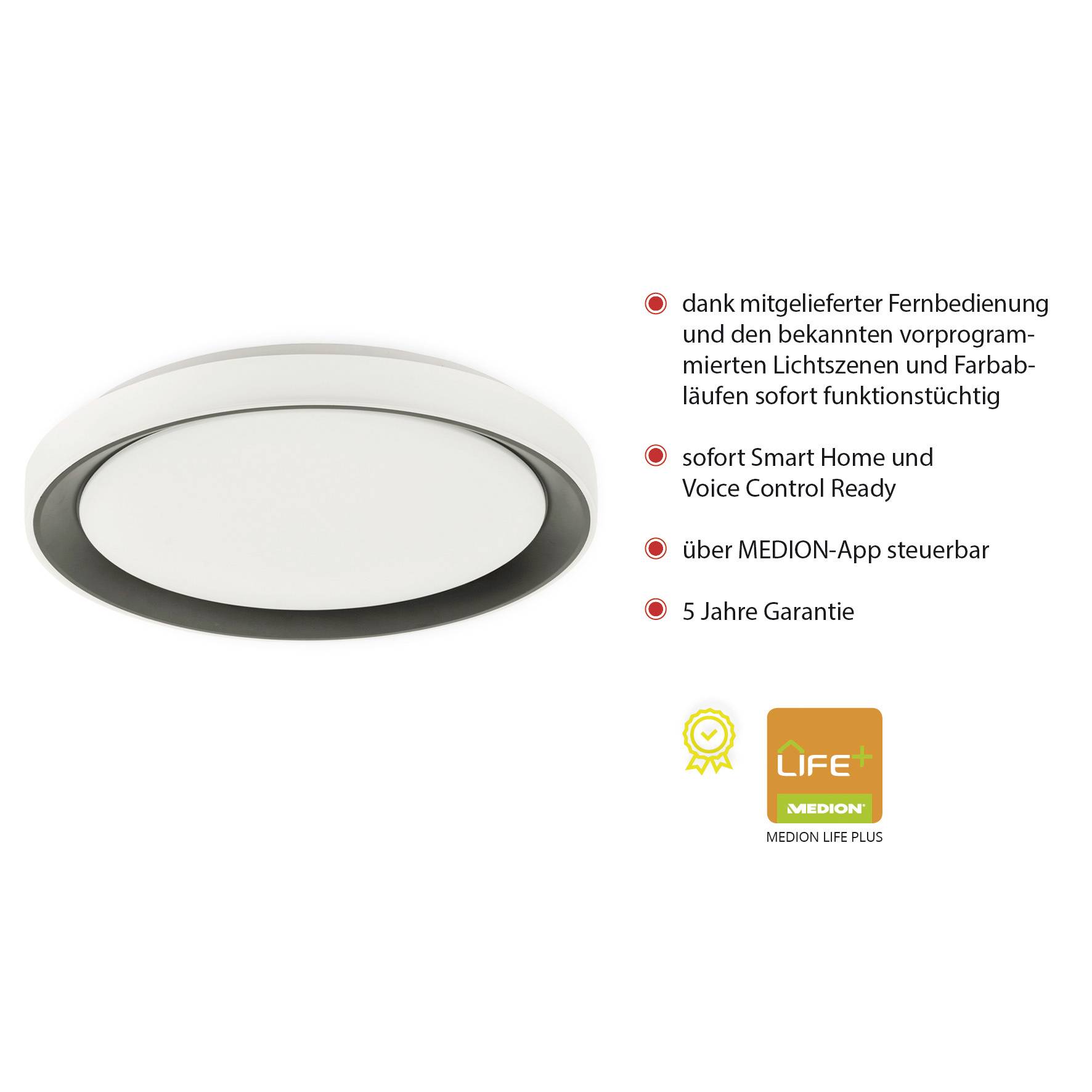 Just Light 14659-18 LED-Deckenleuchte LED 24W Weiß, Schwarz