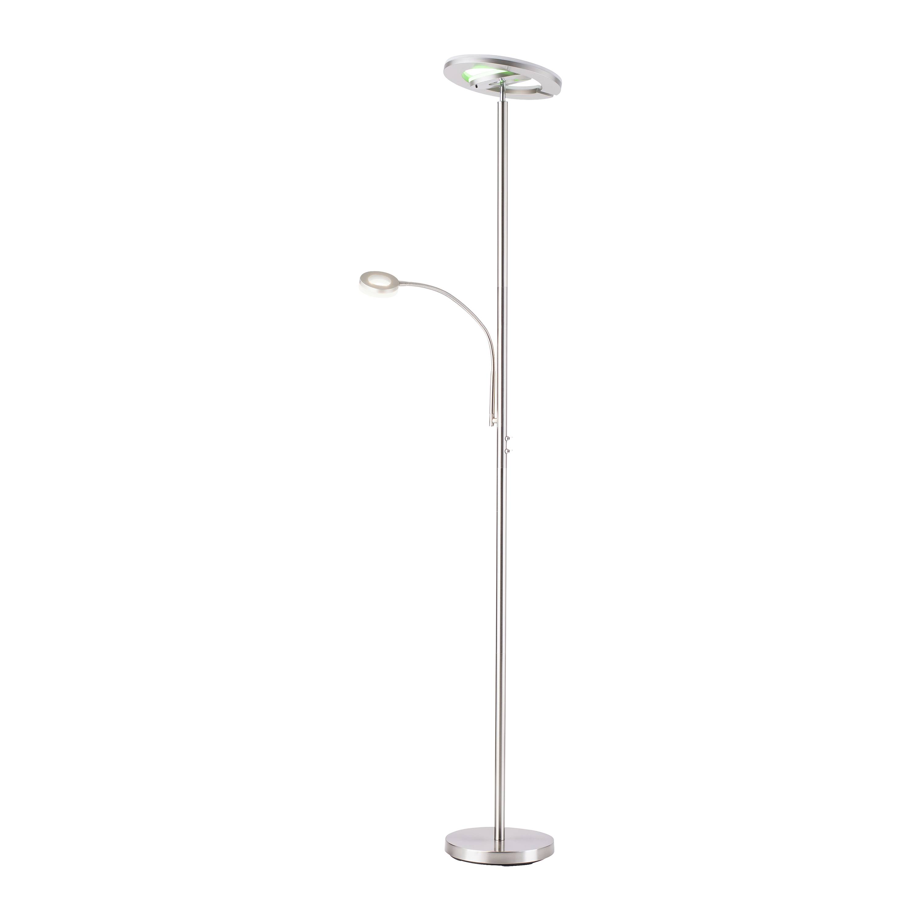 Just Light 11858-55 LED-Stehlampe mit Leseleuchte LED 28W Stahl