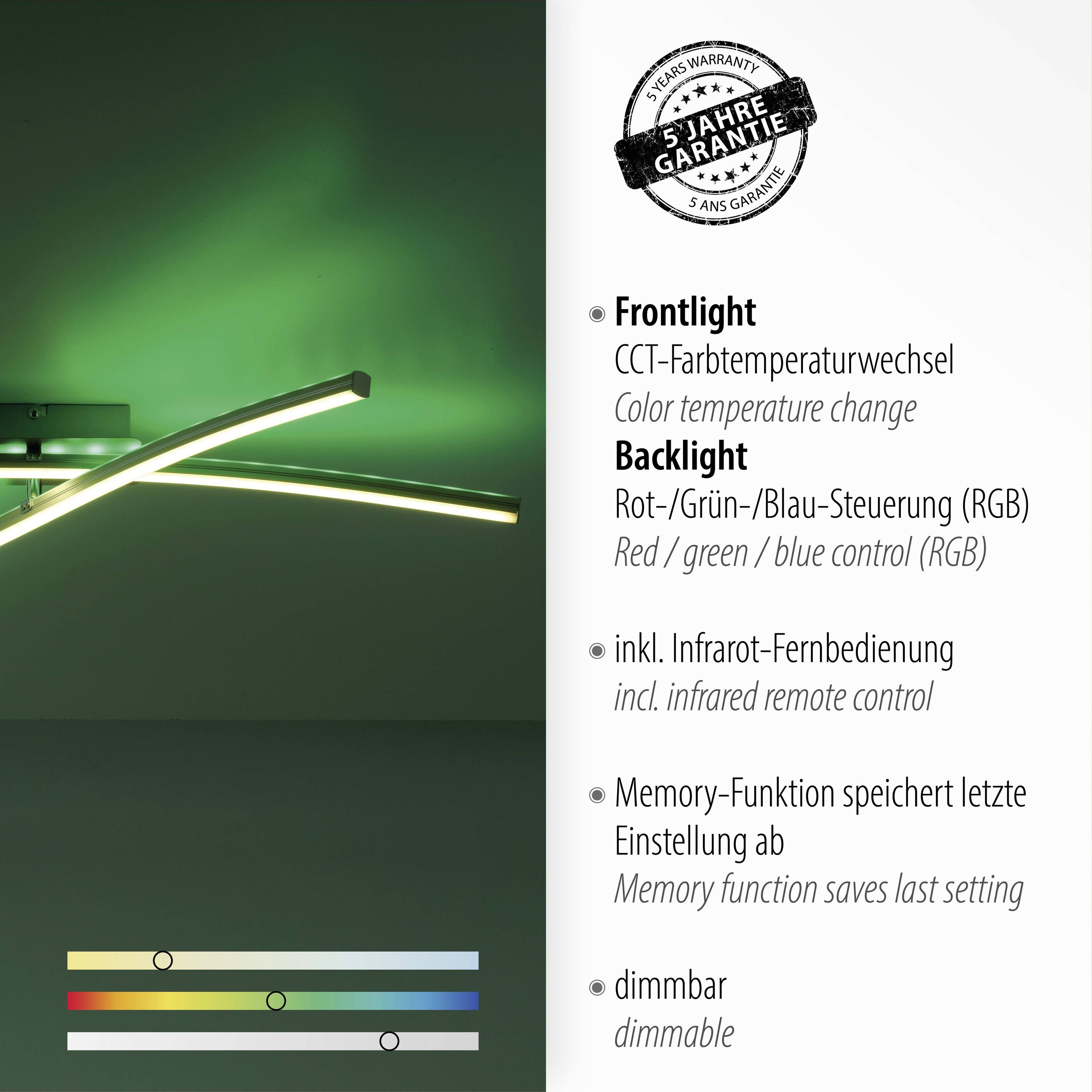 Just Light 11255-55 LED-Deckenleuchte LED 20W Stahl