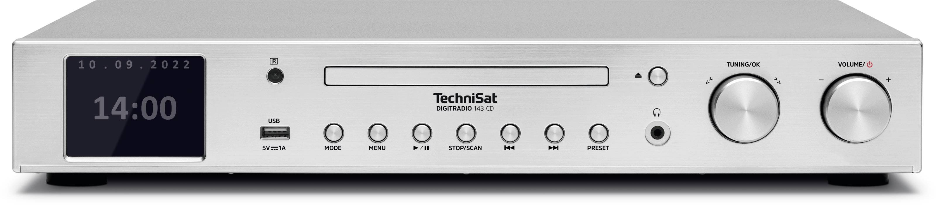 TechniSat DIGITRADIO 143 CD Radio-Adapter DAB, DAB+, Internet, UKW AUX, Bluetooth®, CD, USB, WLAN, Internetradio Inkl