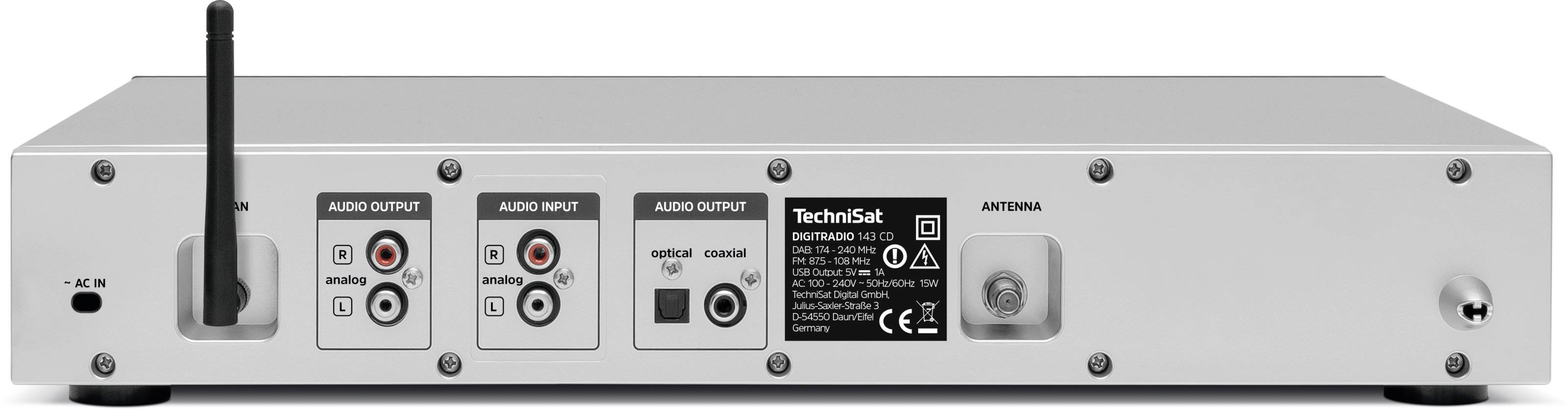 TechniSat DIGITRADIO 143 CD Radio-Adapter DAB, DAB+, Internet, UKW AUX, Bluetooth®, CD, USB, WLAN