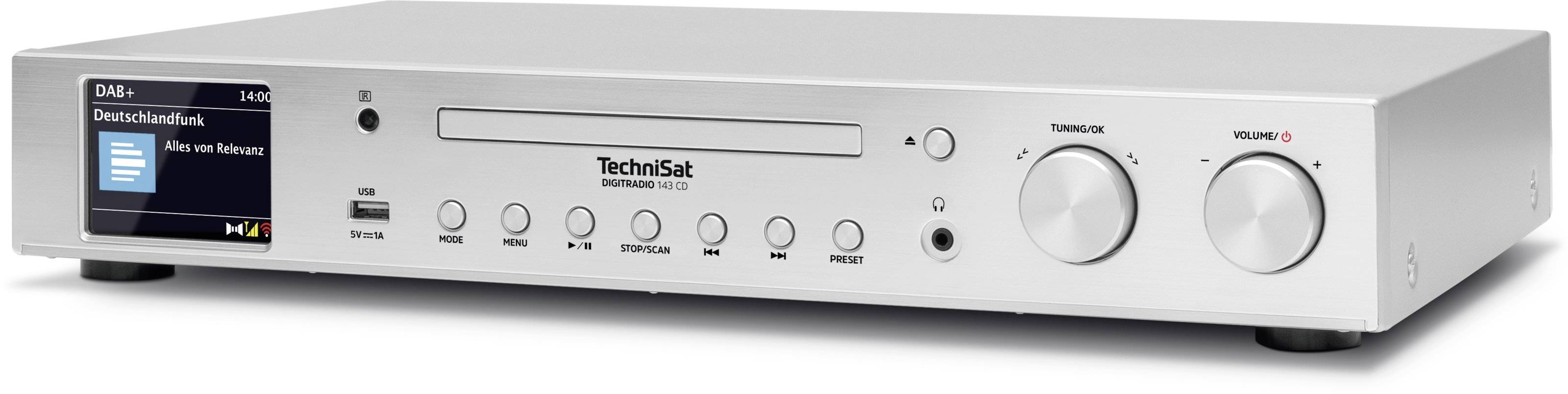 TechniSat DIGITRADIO 143 CD Radio-Adapter DAB, DAB+, Internet, UKW AUX, Bluetooth®, CD, USB, WLAN