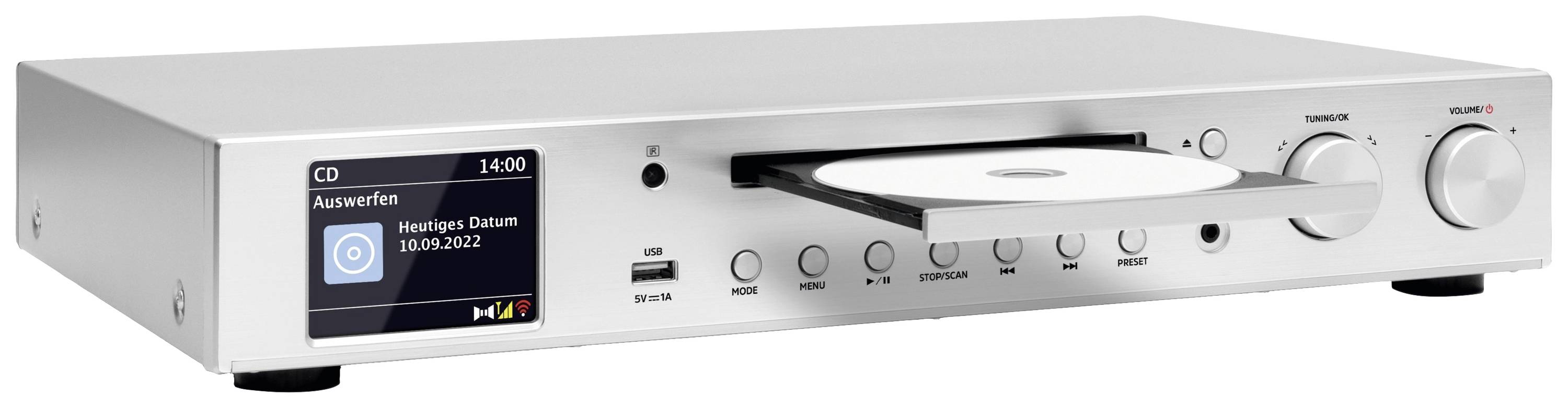 TechniSat DIGITRADIO 143 CD Radio-Adapter DAB, DAB+, Internet, UKW AUX, Bluetooth®, CD, USB, WLAN