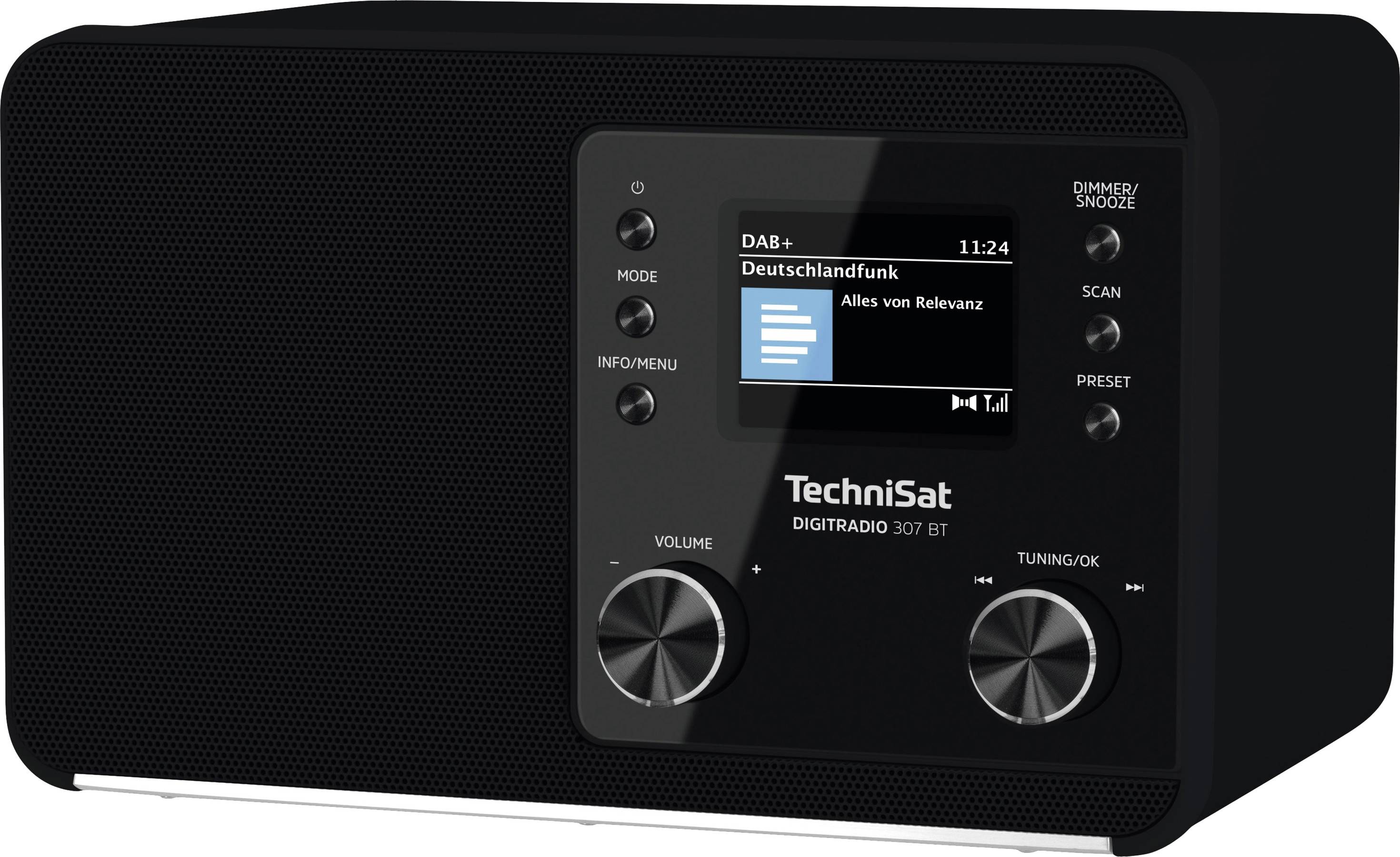 TechniSat DIGITRADIO 307 BT Tischradio DAB, DAB+, UKW AUX, Bluetooth® Weckfunktion Schwarz
