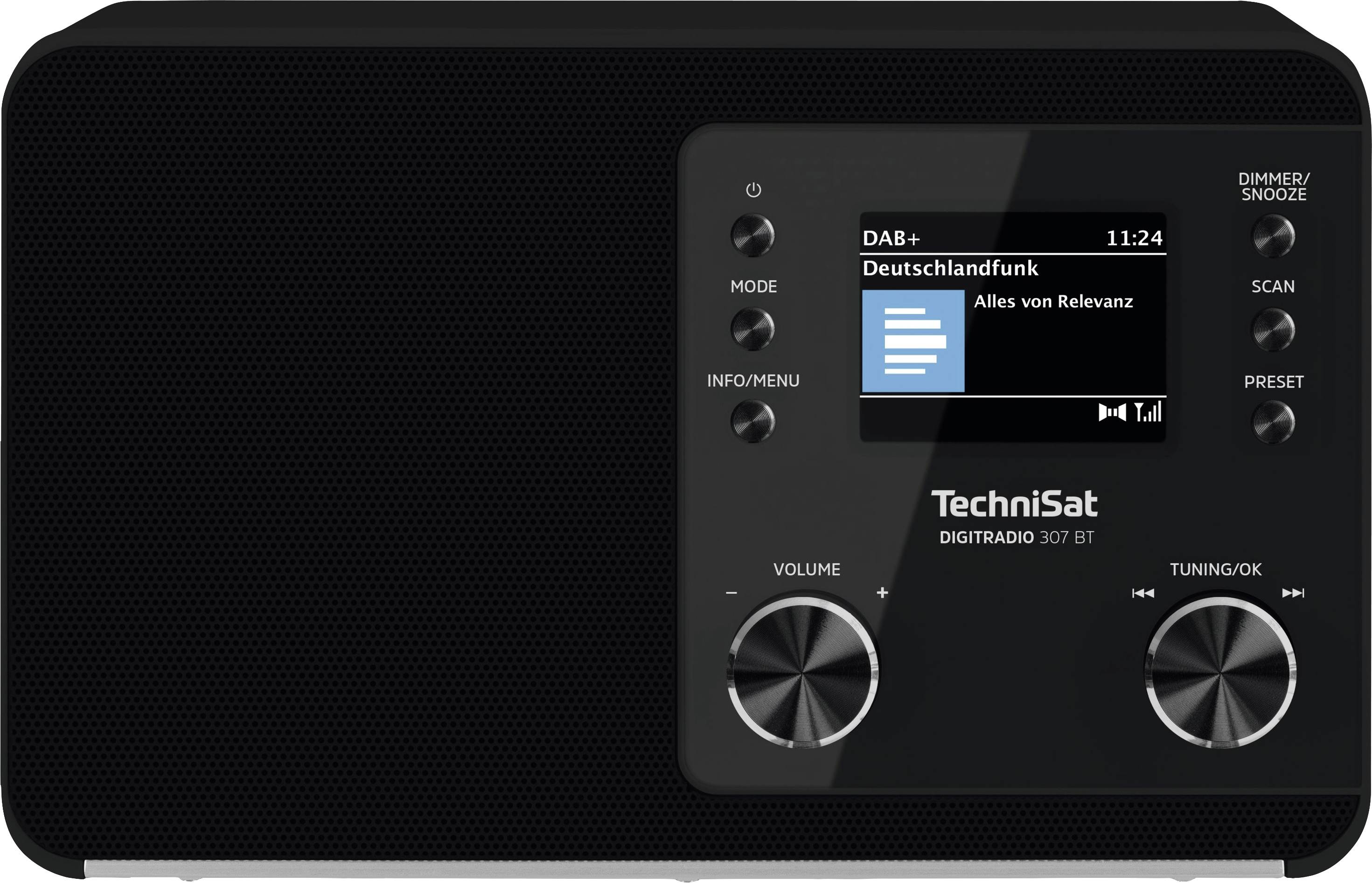 TechniSat DIGITRADIO 307 BT Tischradio DAB, DAB+, UKW AUX, Bluetooth® Weckfunktion Schwarz