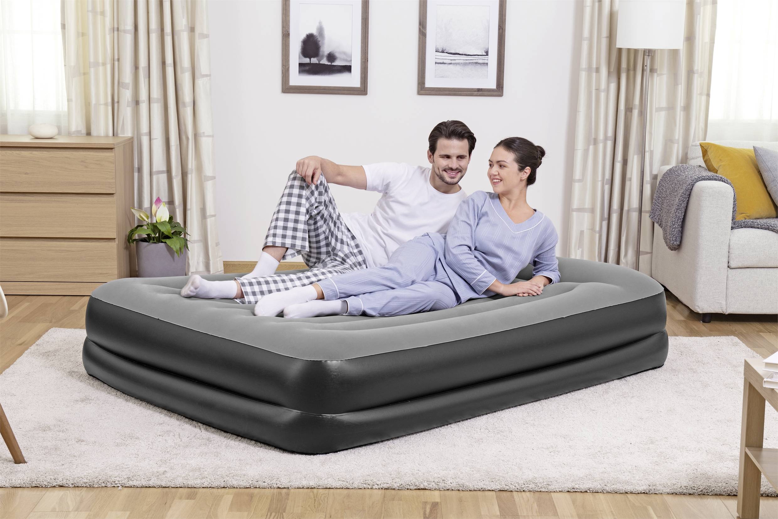 Bestway 67403 Luftbett (L x B x H) 203 x 152 x 46 cm Schwarz