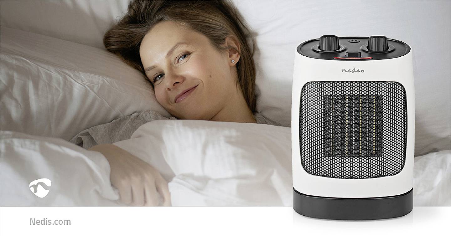 Nedis HTFA19WT Keramik-Heizlüfter HTFA19WT 20 m² Weiß, Grau