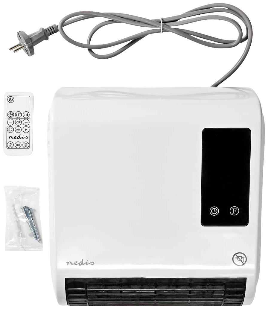 Nedis HTBA20WT Keramik-Heizlüfter HTBA20WT 20m² Weiß, Grau