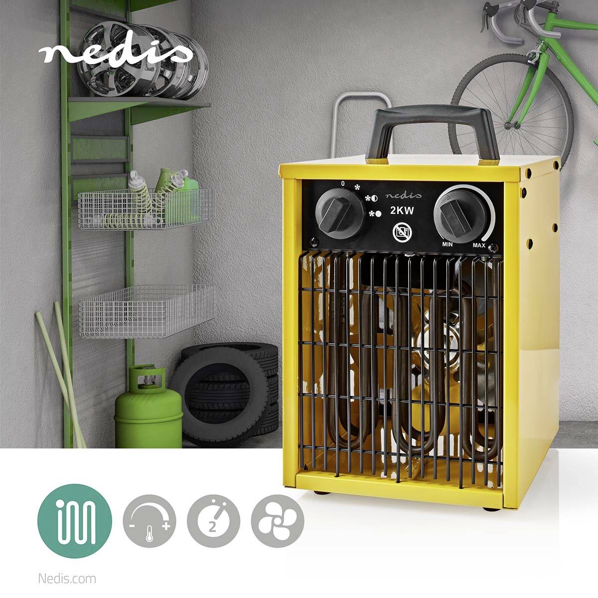 Nedis HTIF10FYW HTIF10FYW Bauheizer 2000W Gelb