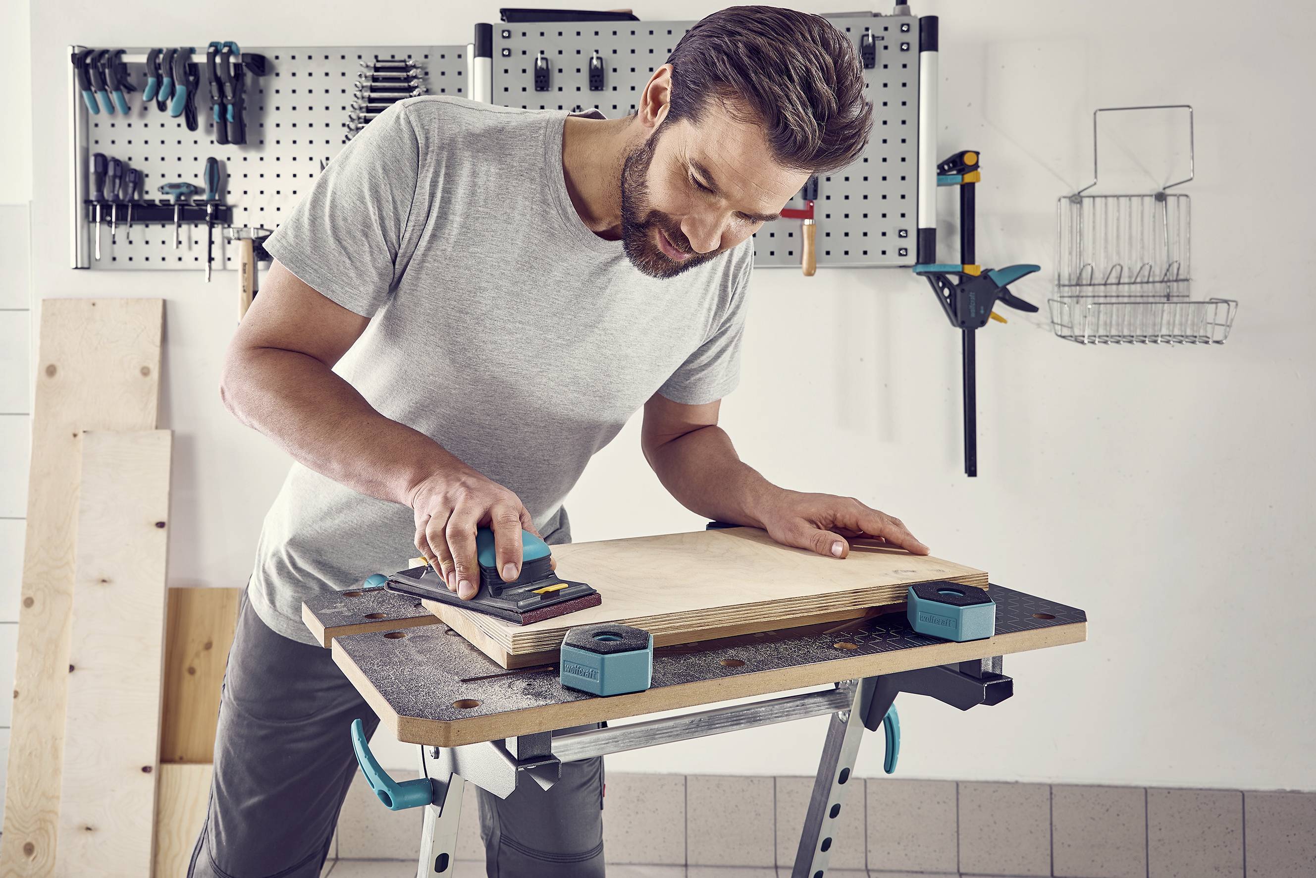 Wolfcraft 6892000 4 Multifunktionale Werkstückauflagen Werkstückauflage