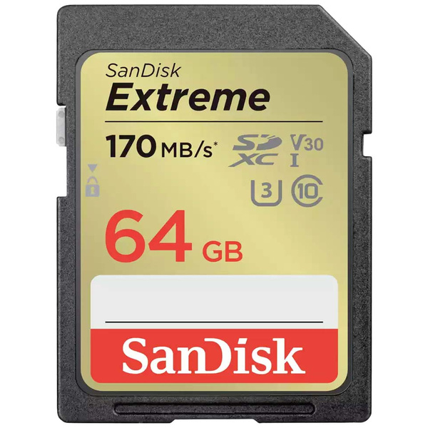 SanDisk Extreme SDXC-Karte 64 GB Class 10 UHS-I stoßsicher, Wasserdicht