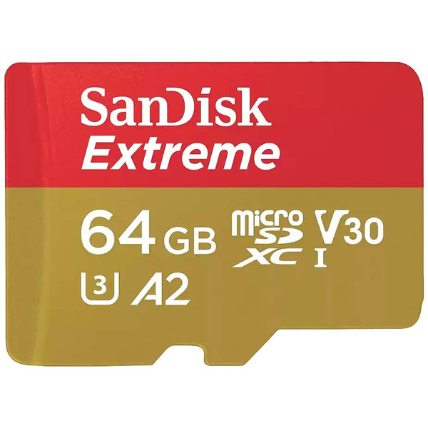 SanDisk Extreme microSDXC-Karte 64 GB Class 10 UHS-I stoßsicher, Wasserdicht