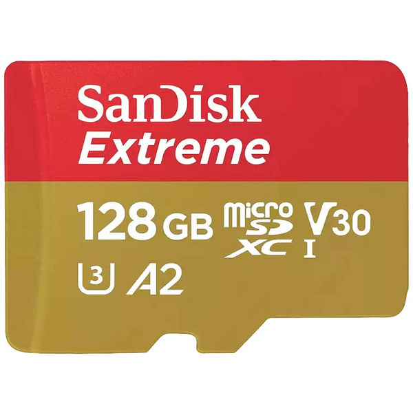 SanDisk Extreme microSDXC-Karte 128 GB Class 10 UHS-I stoßsicher, Wasserdicht