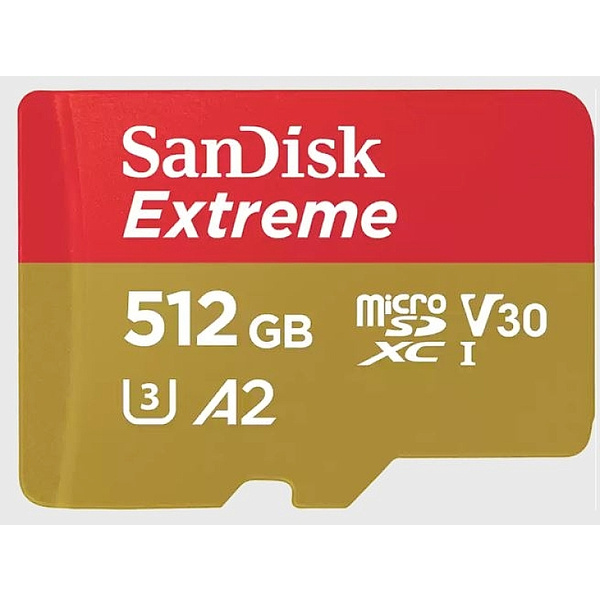 SanDisk Extreme microSDHC-Karte 512 GB Class 10 UHS-I stoßsicher, Wasserdicht