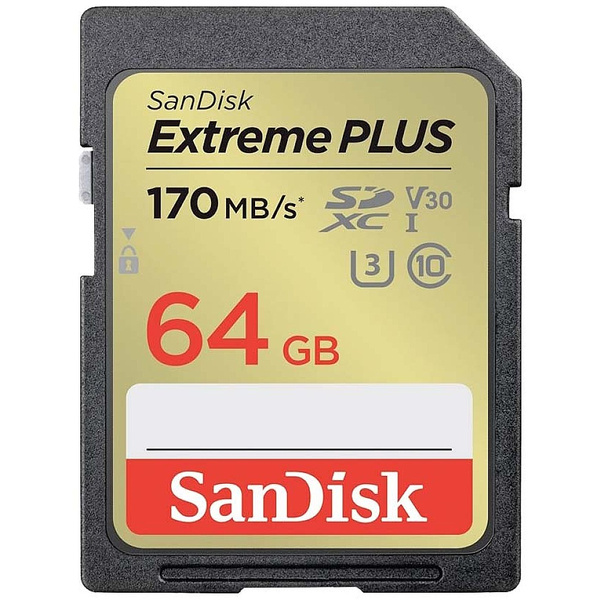 SanDisk Extreme PLUS SDXC-Karte 64 GB UHS-Class 3 stoßsicher, Wasserdicht