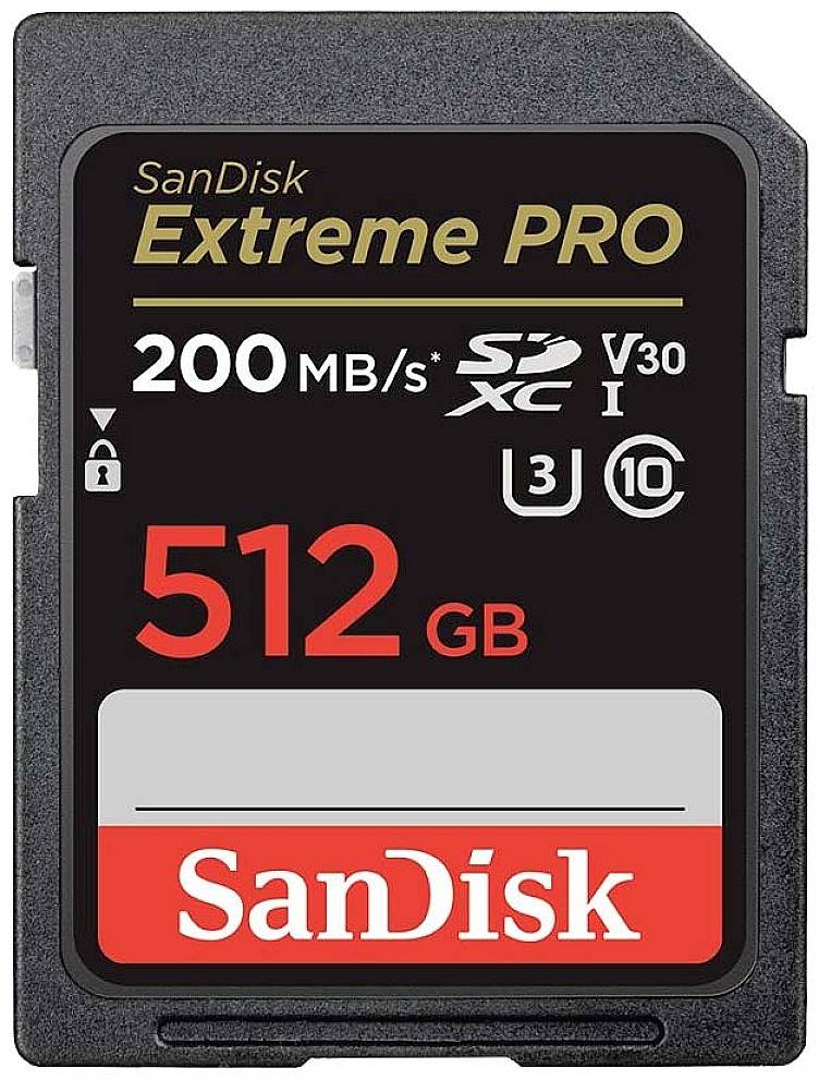 SanDisk Extreme PRO SDXC-Karte 512GB Class 10 UHS-I stoßsicher, Wasserdicht