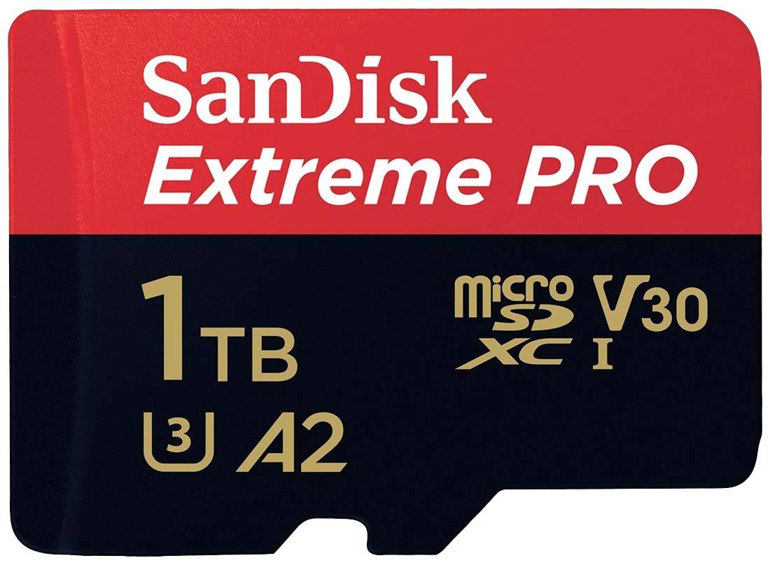SanDisk Extreme PRO microSDXC-Karte 1TB Class 10, UHS-I, v30 Video Speed Class stoßsicher, Wasserdicht