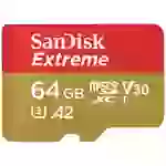 SanDisk Extreme microSD-Karte 64GB Class 10, UHS-I, v30 Video Speed Class stoßsicher, Wasserdicht SanDisk Extreme microSD-Karte 64GB Class 10, UHS-I, v30 Video Speed Class stoßsicher, Wasserdicht