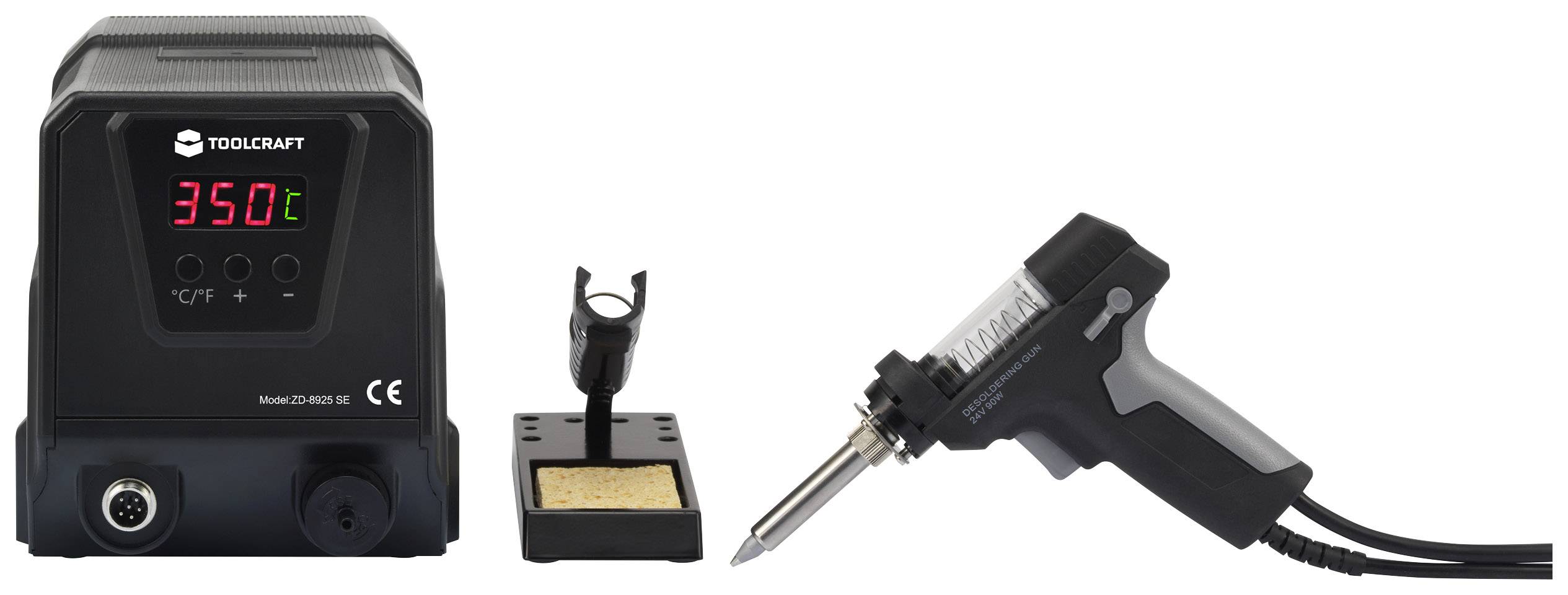 TOOLCRAFT TO-7863102 ZD-8925 SE Entlötstation digital 90W 160 - 480°C inkl. Entlötsaugpumpe