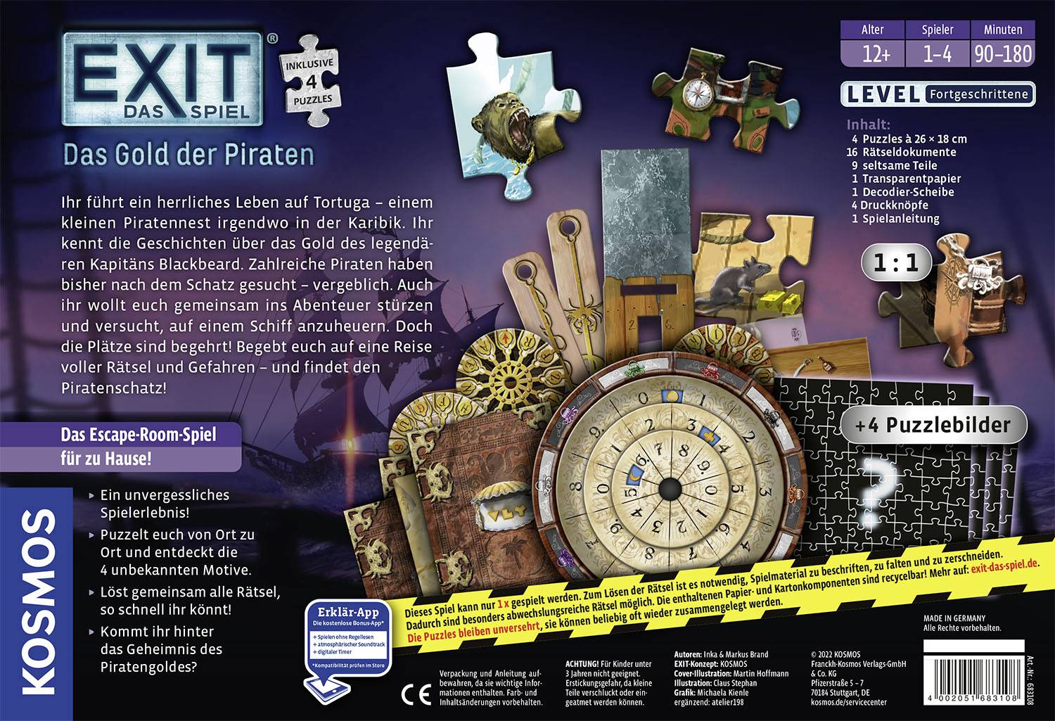 Kosmos EXIT® - Das Spiel + Puzzle: Das Gold der Piraten (F) 683108 Anzahl Spieler (max.): 4