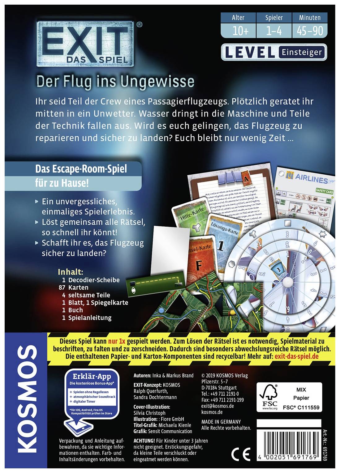 Kosmos EXIT® - Das Spiel: Der Flug ins Ungewisse (E) 691769 Anzahl Spieler (max.): 4