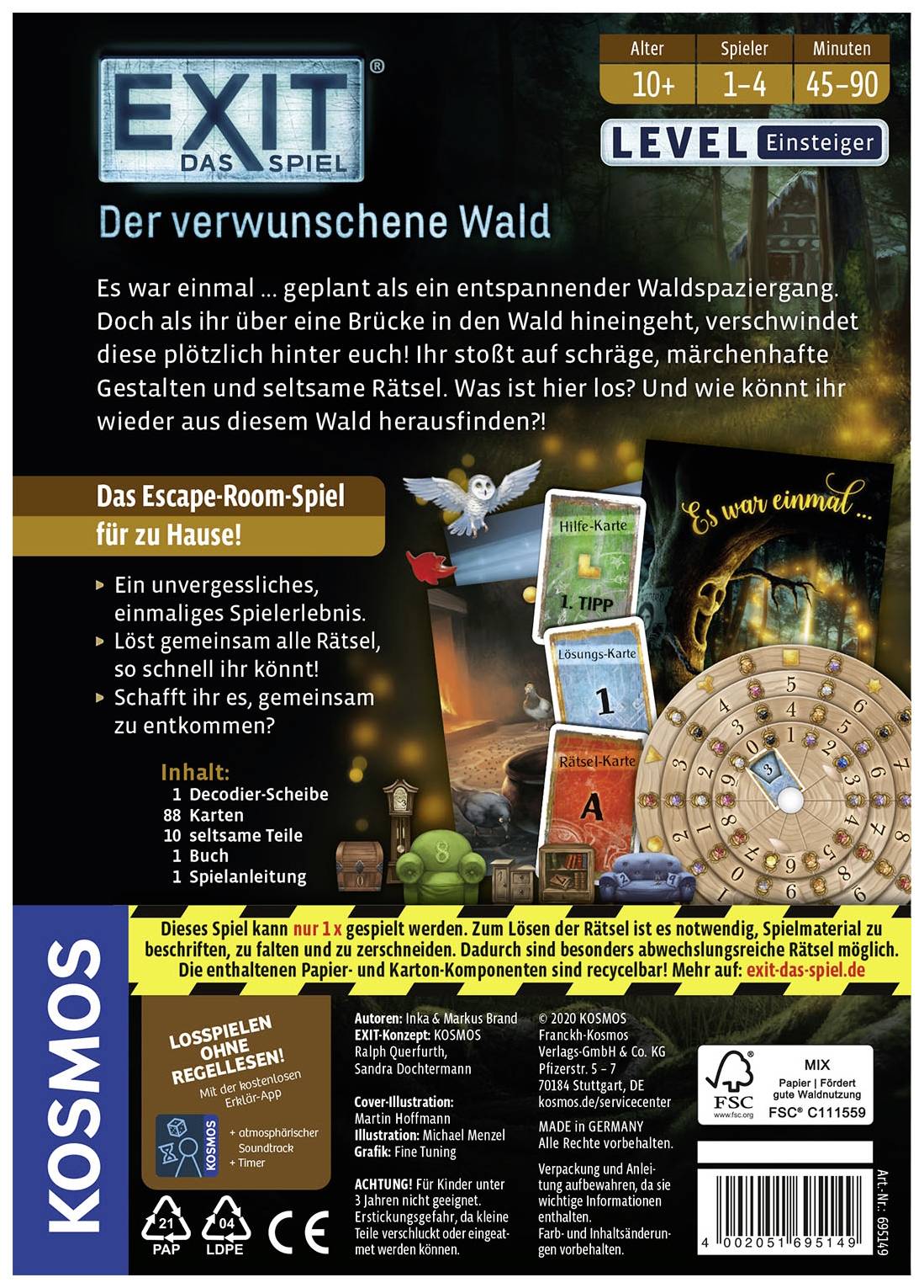 Kosmos EXIT® - Das Spiel: Der verwunschene Wald (E) 695149 Anzahl Spieler (max.): 4