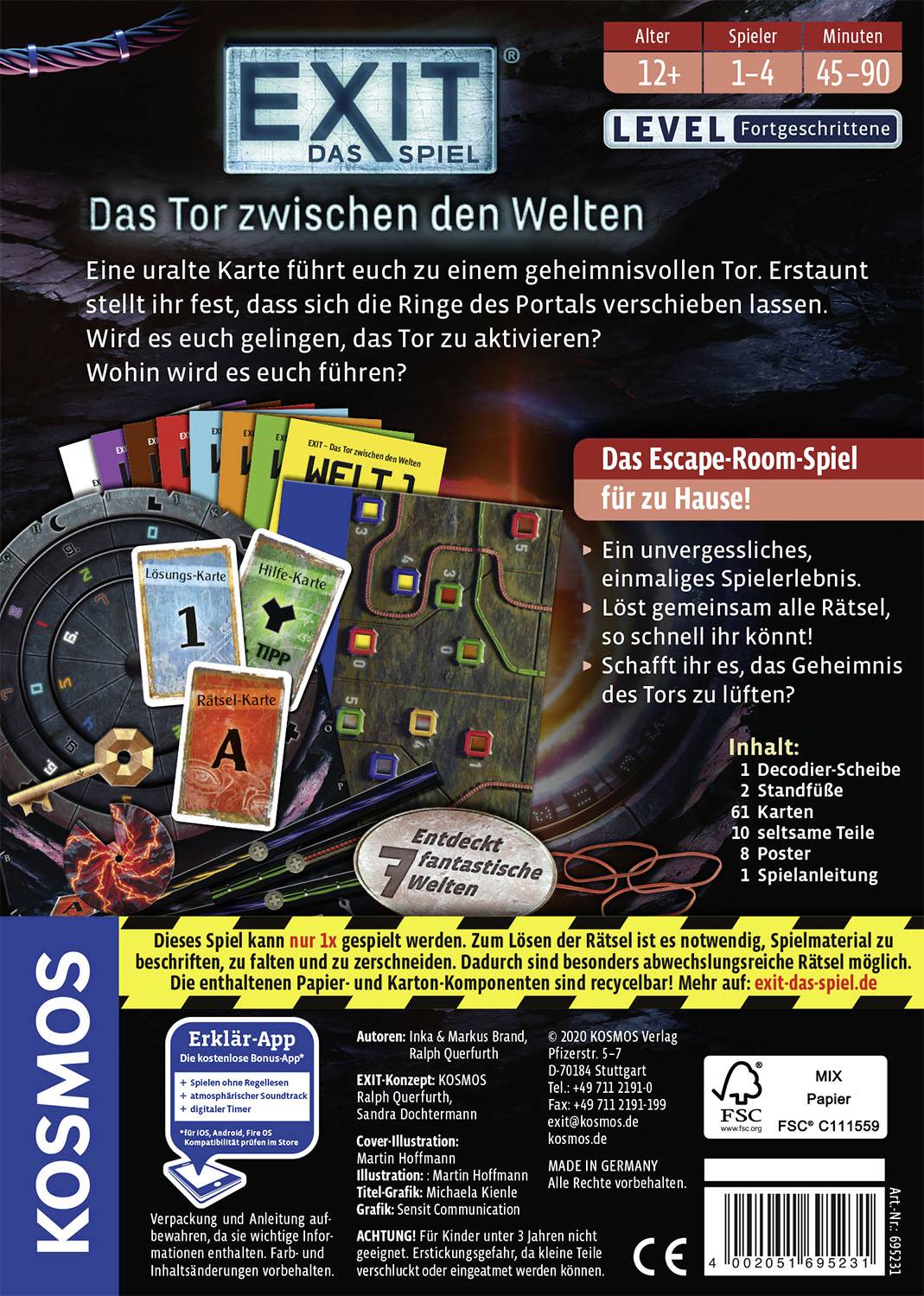 Kosmos EXIT® - Das Spiel: Das Tor zwischen den Welten (F) 695231 Anzahl Spieler (max.): 4