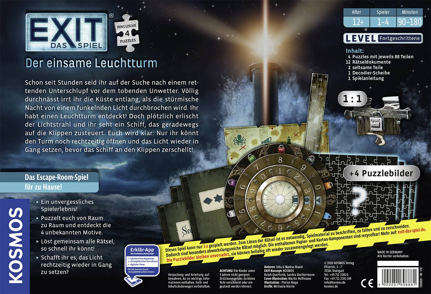Kosmos EXIT® - Das Spiel + Puzzle: Der einsame Leuchtturm (F) 698881 Anzahl Spieler (max.): 4