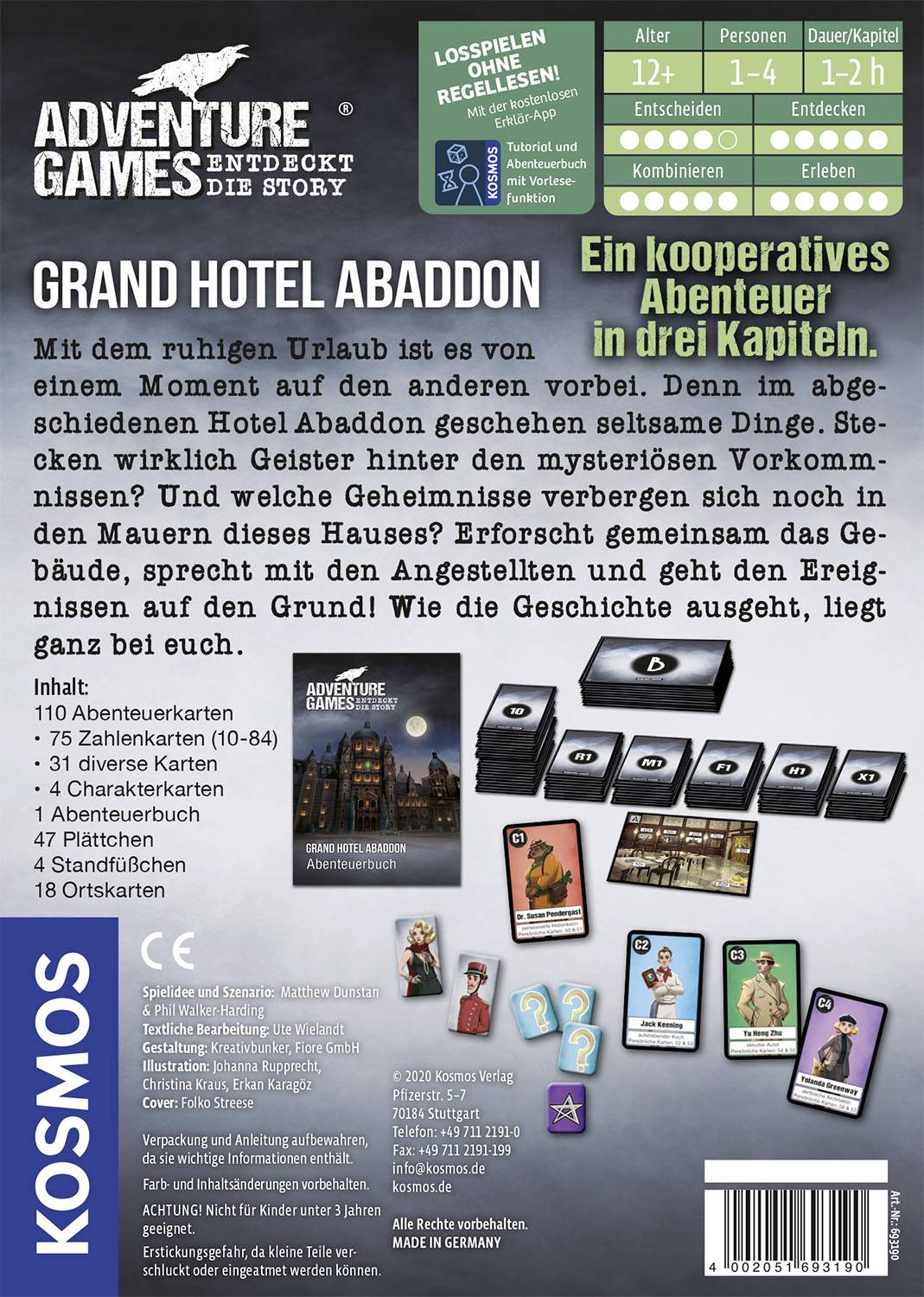 Kosmos Adventure Games - Grand Hotel Abaddon 693190 Anzahl Spieler (max.): 4