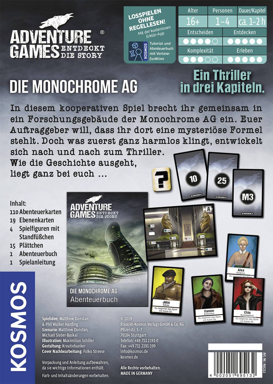Kosmos Adventure Games - Die Monochrome AG 695132 Anzahl Spieler (max.): 4