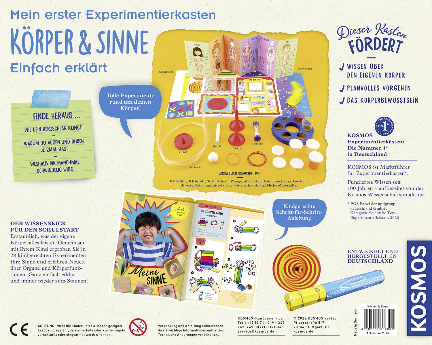 Kosmos 602307 Mein erster Experimentierkasten Körper & Sinne Experimentierkasten ab 5 Jahre
