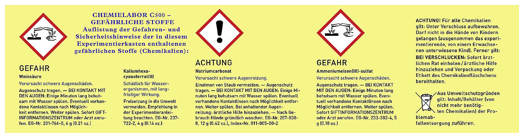 Kosmos Chemielabor C 500 X 645571 Experimentierkasten ab 9 Jahre