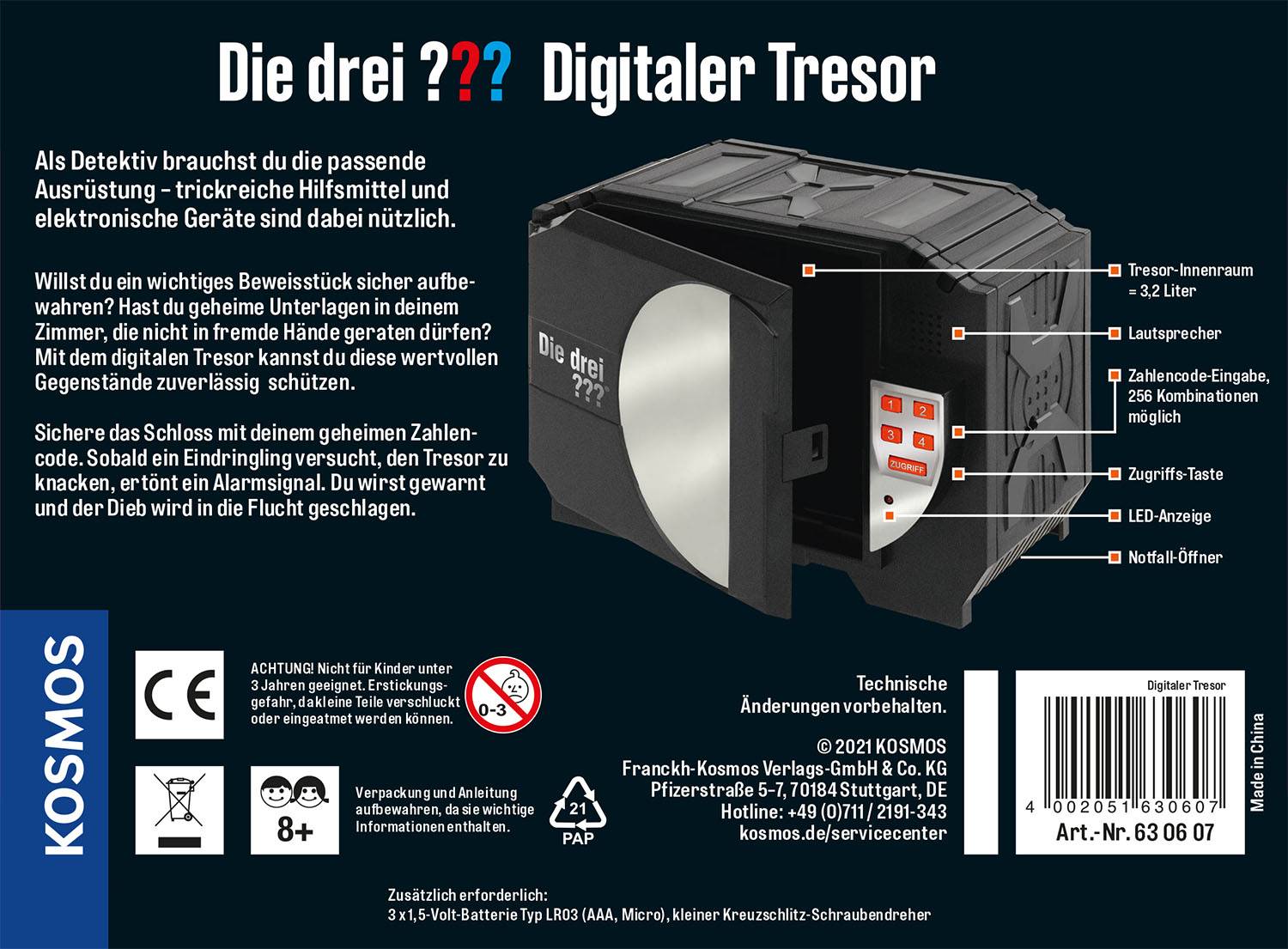Kosmos 630607 Die drei ??? Digitaler Tresor Die drei ??? Experimentier-Box ab 6 Jahre