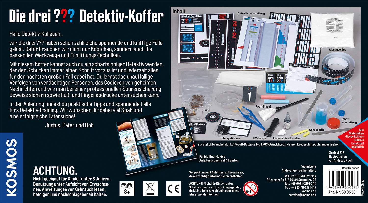 Kosmos 630553 Die drei ??? Detektivkoffer Die drei ??? Experimentier-Box ab 8 Jahre