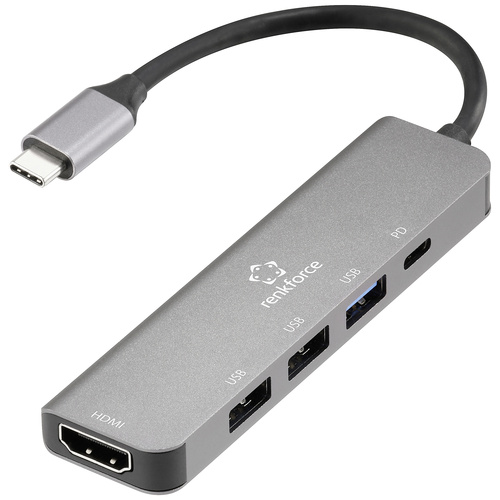 Renkforce RF-DKS-903 5-in-1 USB-C® Dockingstation Passend für Marke: Universal USB-C® Power Delive