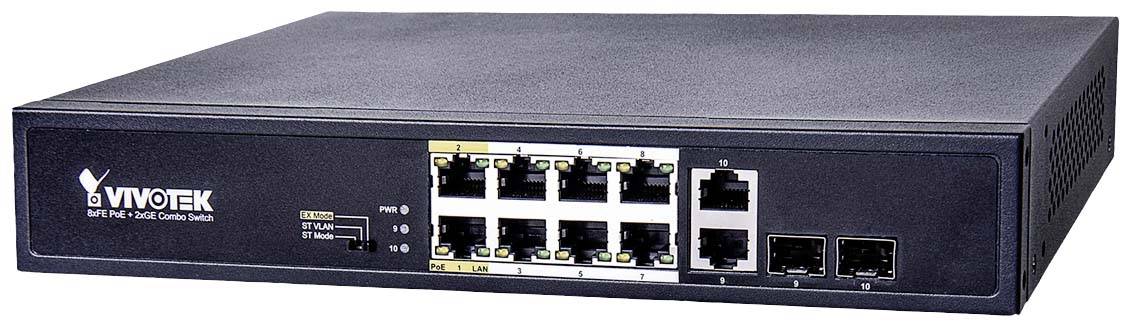 Vivotek AW-FGT-100D-120 Netzwerk Switch 10 Port 100 MBit/s PoE-Funktion