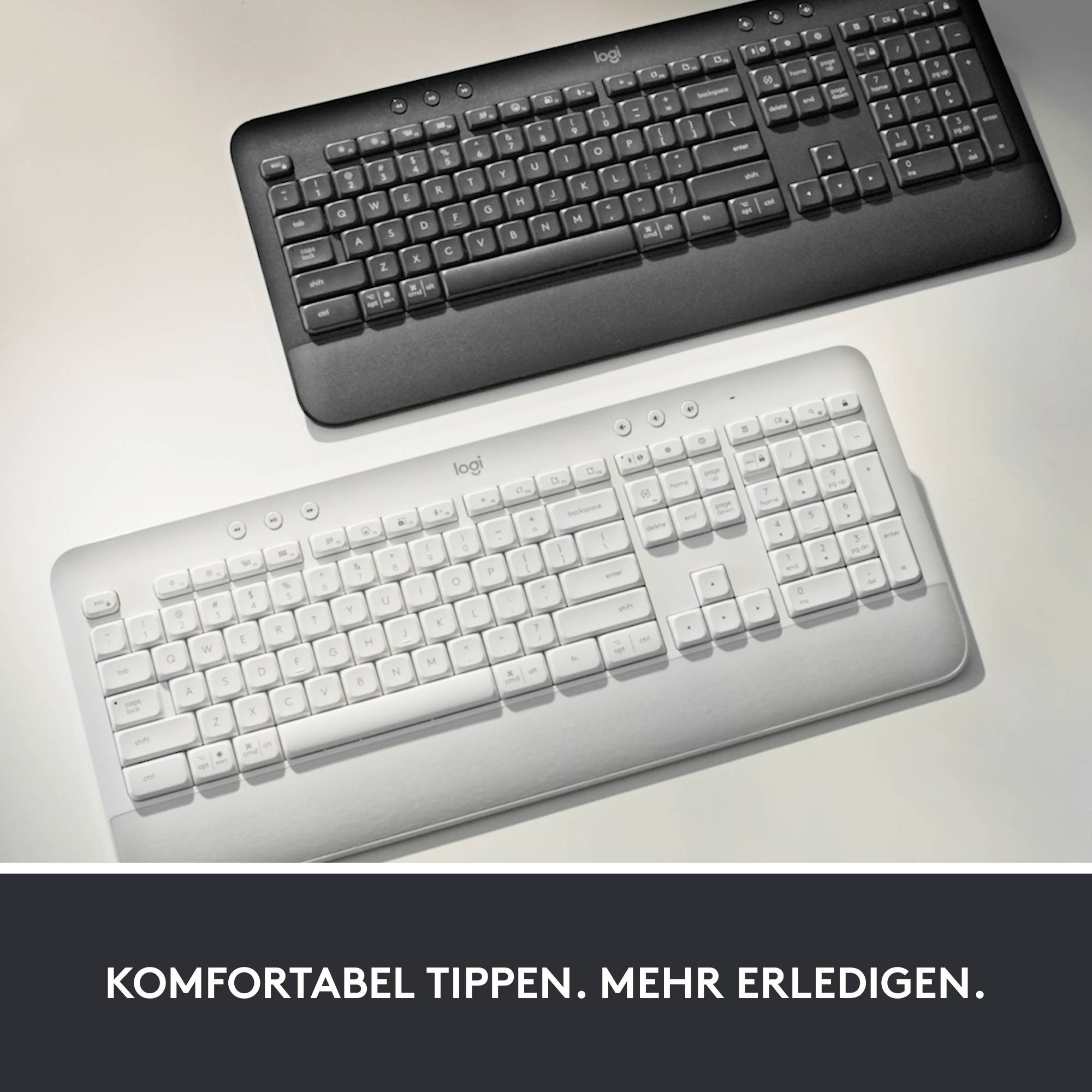 Logitech Signature K650 Bluetooth®, Funk Tastatur Deutsch, QWERTZ Weiß Spritzwassergeschützt
