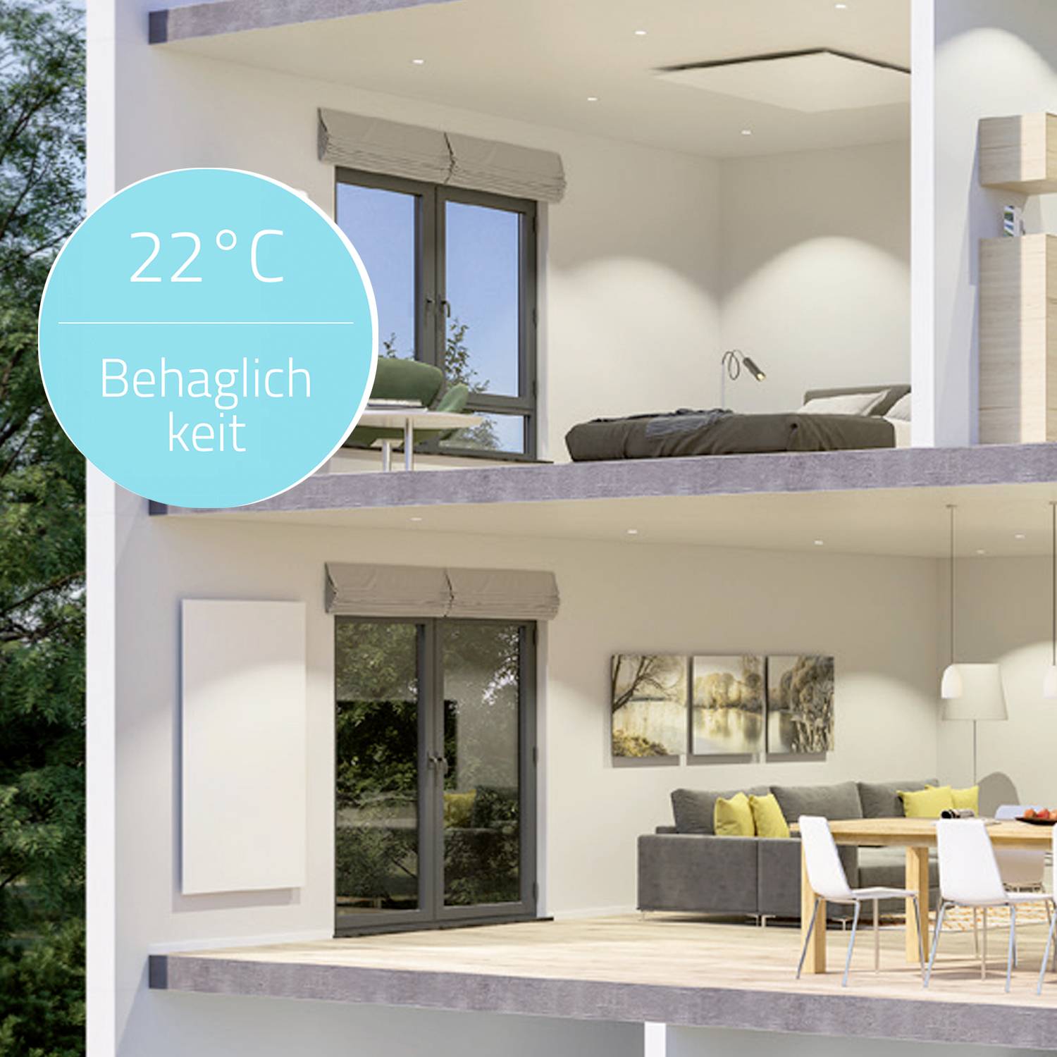 XCOAST Infrarotheizung 500W 10m² Weiß