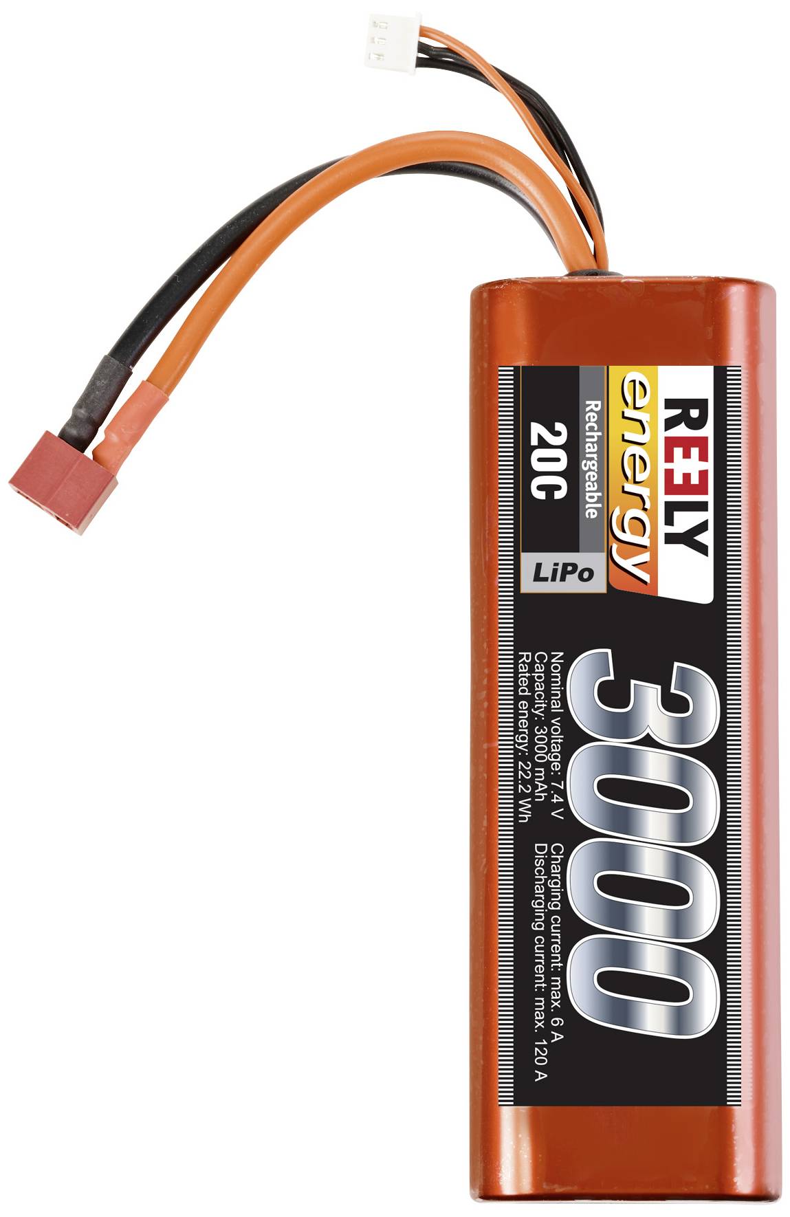 Reely Modellbau-Akkupack (LiPo) 7.4V 3000 mAh Zellen-Zahl: 2 20 C Stick Hardcase T-Stecksystem