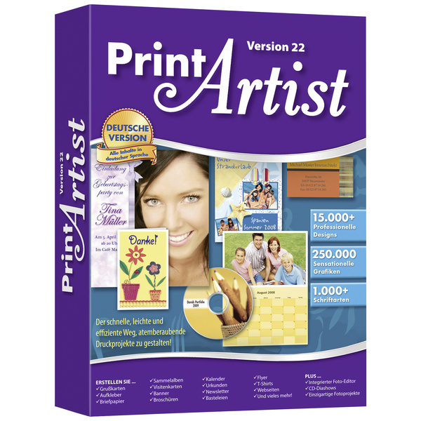 Markt & Technik Print Artist 22 Platinum Vollversion, 1 Lizenz Windows Bildbearbeitung