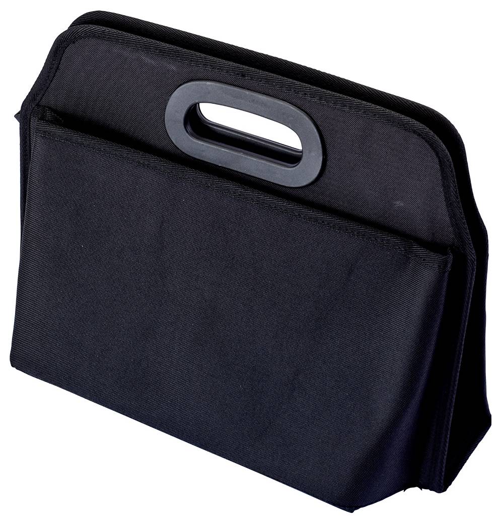 Schwarze Stofftasche mit integriertem Tragegriff.