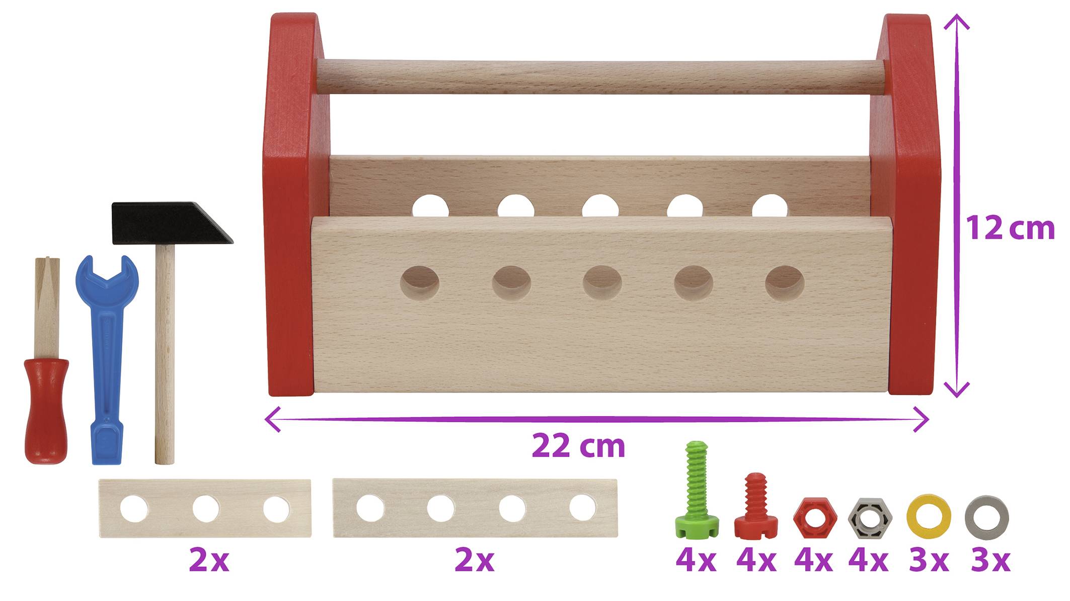 Eichhorn Werkzeugbox Bauteilset Constructor Anzahl Teile: 30 Altersklasse: ab 3 Jahre