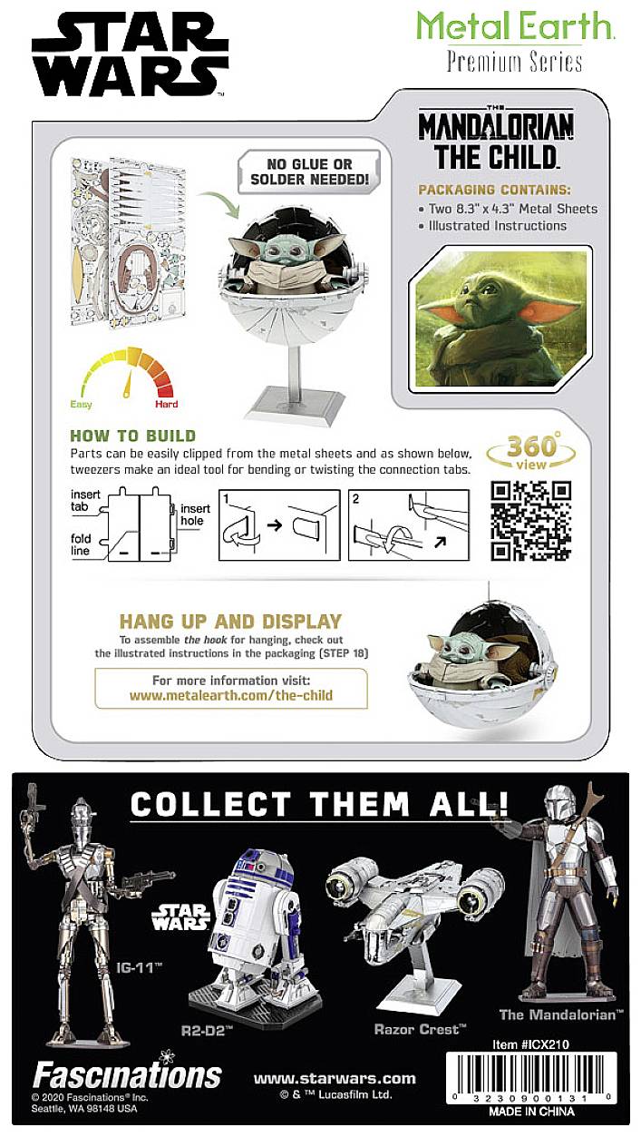 Metal Earth Iconx STAR WARS Mandalorian - The Child™ Metallbausatz