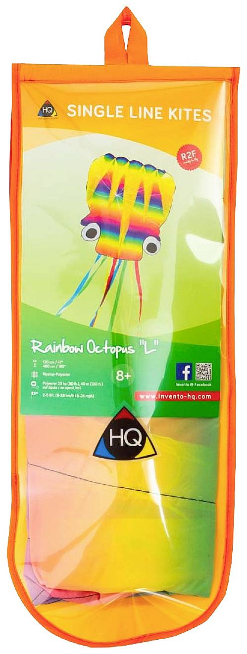 HQ Einleiner Drachen Rainbow Octopus L Spannweite (Details) 1200mm Windstärken-Eignung 2 - 5 bft