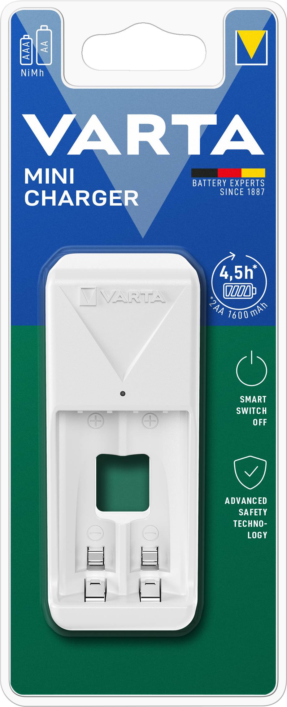 Varta Mini Charger Rundzellen-Ladegerät NiMH Micro (AAA), Mignon (AA)