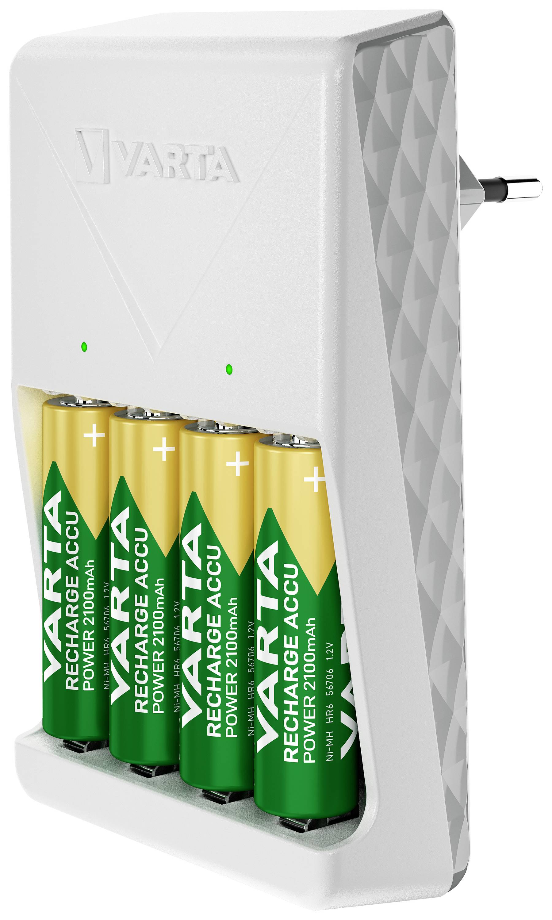 Varta Plug Charger 4x 56706 Rundzellen-Ladegerät NiMH Micro (AAA), Mignon (AA)