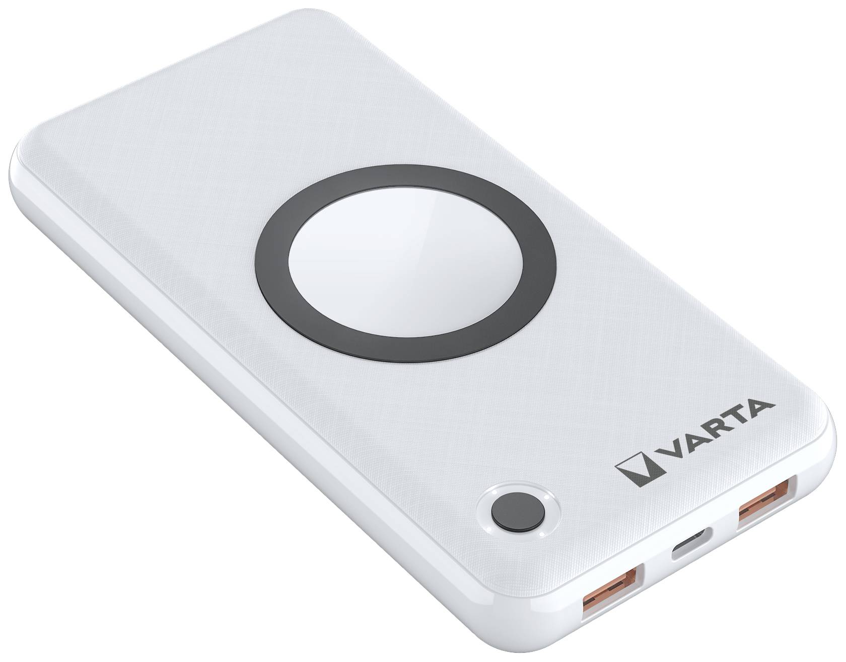 Varta Induktions-Powerbank 3000 mA Wireless Power Bank 15000 57908101111 15000 mAh Ausgänge Induktionslade-Standard, USB, USB-C® Weiß
