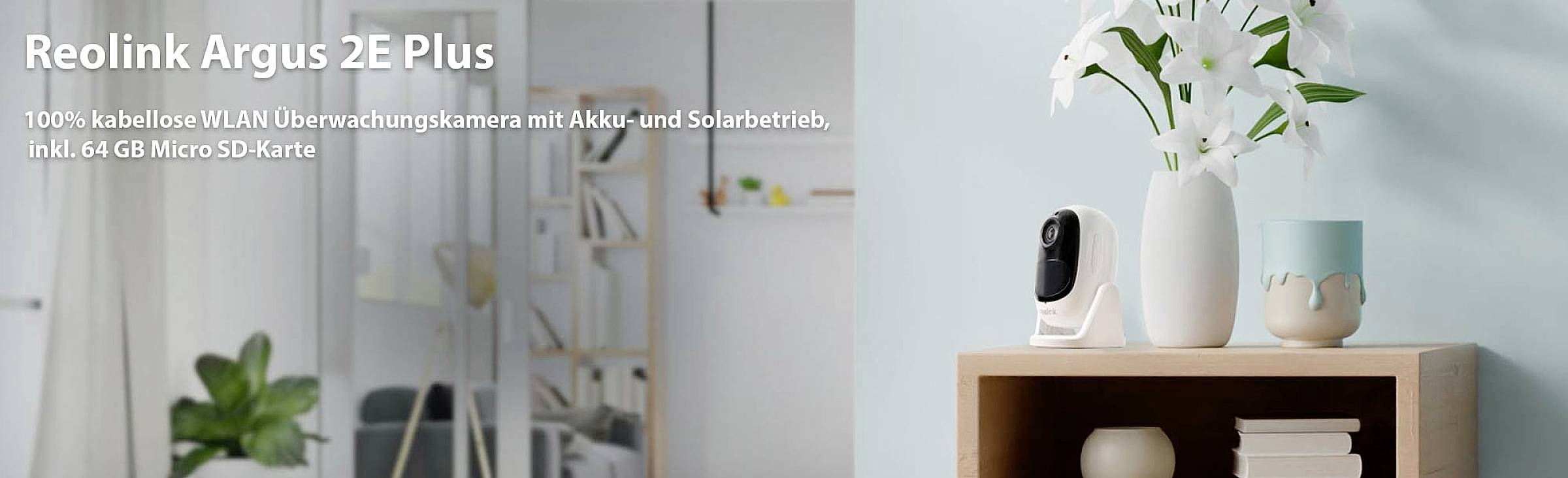 Reolink Argus 2E Plus 1080p WLAN - 100% kabellose batteriebetriebene WLAN Überwa
