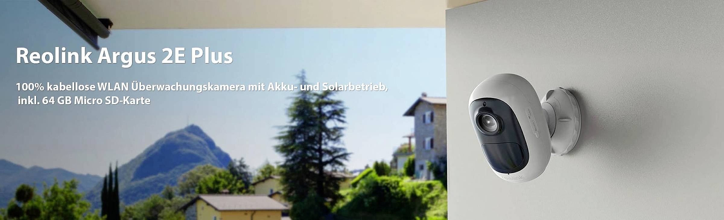 Reolink Argus 2E Plus 1080p WLAN - 100% kabellose batteriebetriebene WLAN Überwa