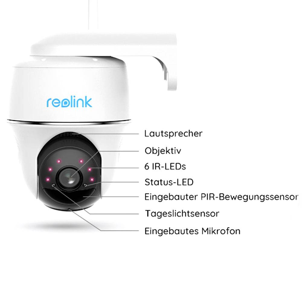 Reolink Argus PT Plus rlaptp WLAN IP Überwachungskamera 2560 x 1440 Pixel